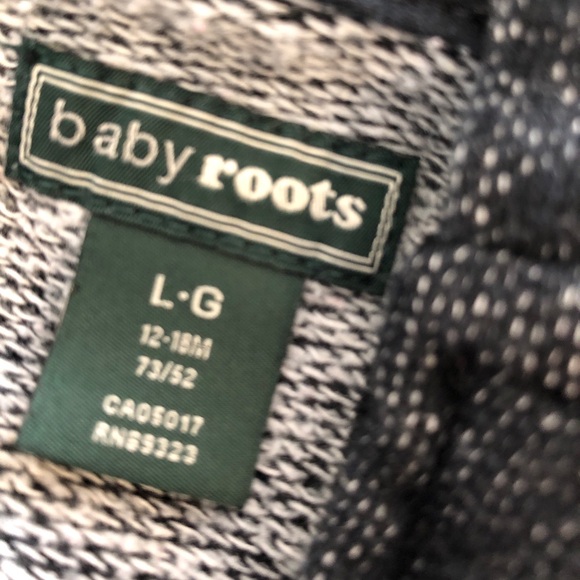 Roots Zip-up Sweatsuit 12-18M heathered black - Picture 3 of 5